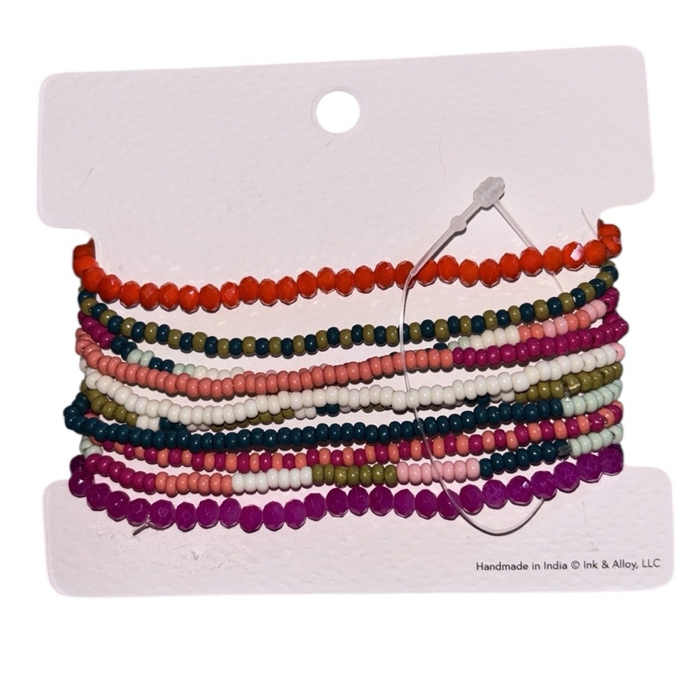 NEW Ink + Alloy rainbow stretch boho bracelet set - Picture 6 of 6